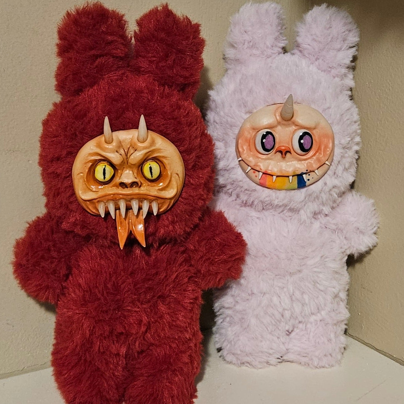Unicorn Rainbow Face Fancy Nightmare Monster Plush Hand Made Hand painted