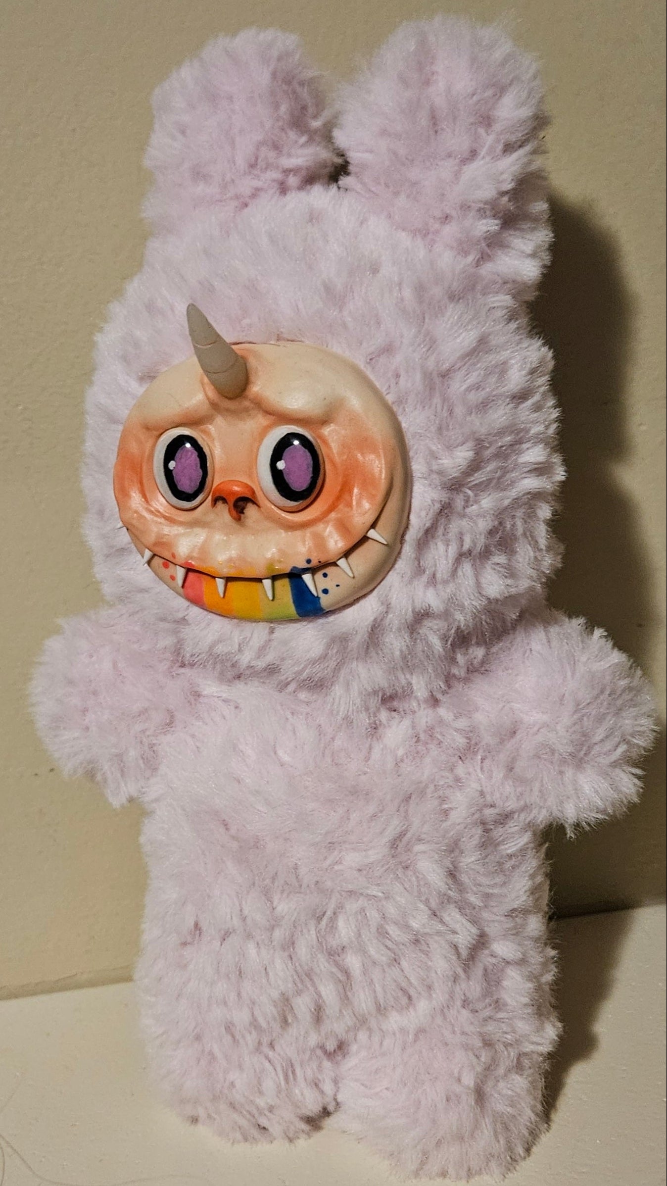 Unicorn Rainbow Face Fancy Nightmare Monster Plush Hand Made Hand painted