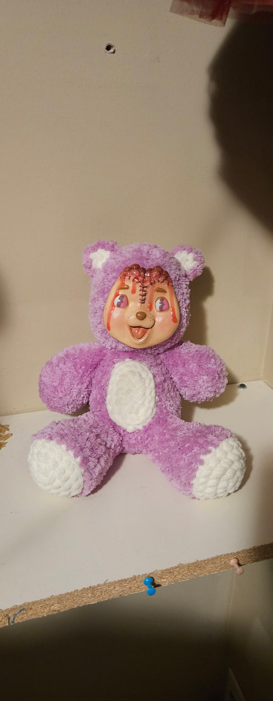 Brain Bear Fancy Nightmare Collection soft Plushie Hand Painted Face